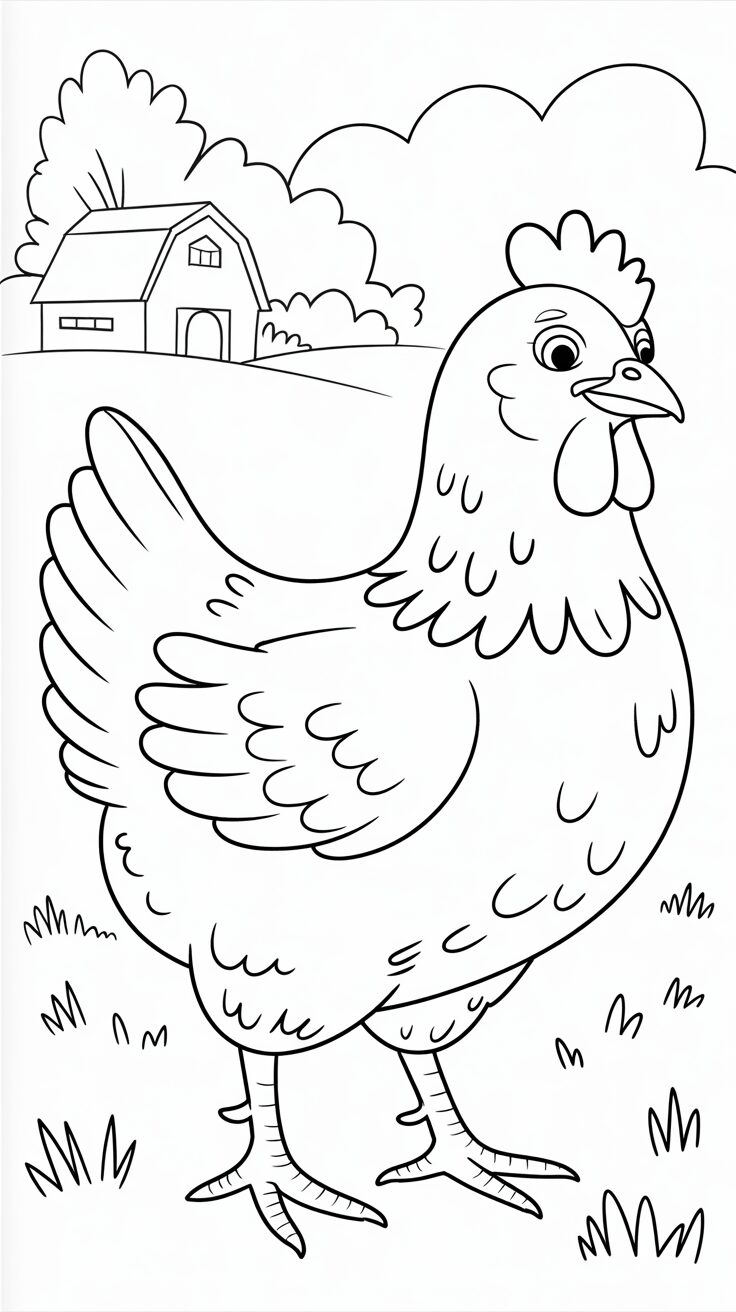 dessiner poule facile