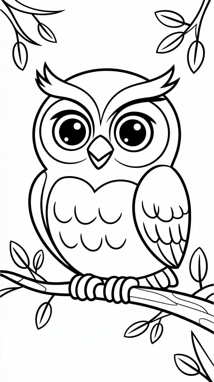 dessin facile hibou