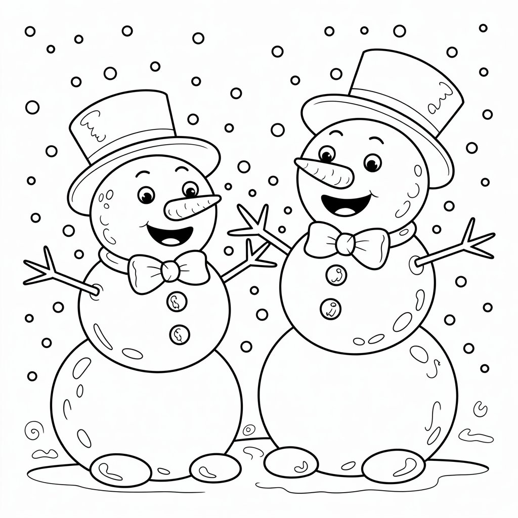 dessin facile bonhomme de neige