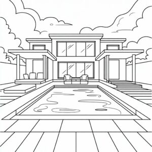 dessin maison moderne