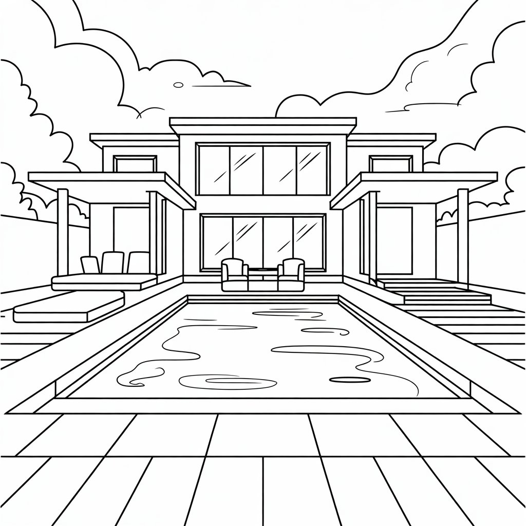 dessin maison moderne