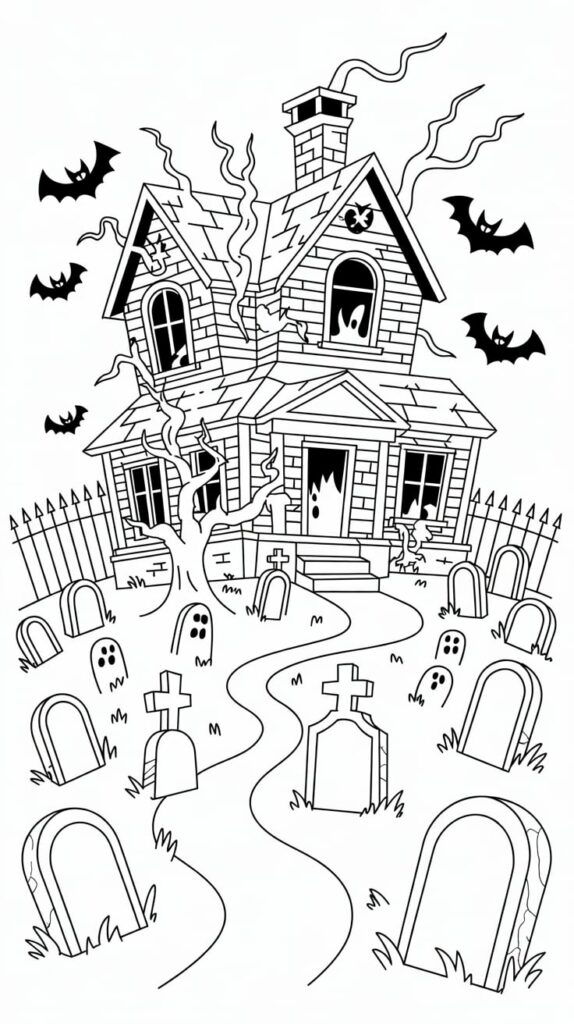 dessins maison hantée