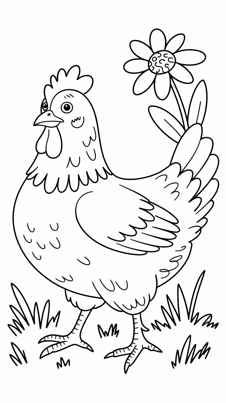 dessin de poule facile