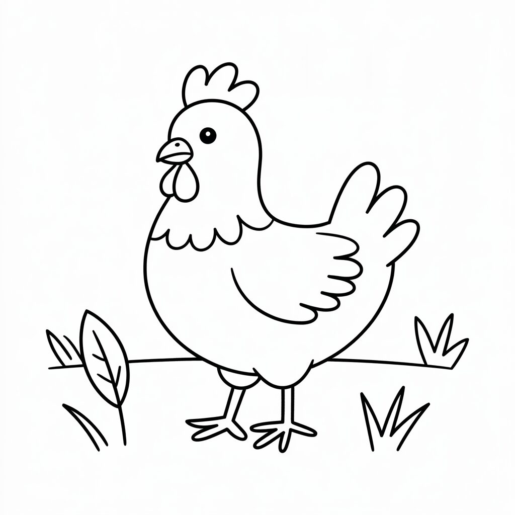 dessin poule facile