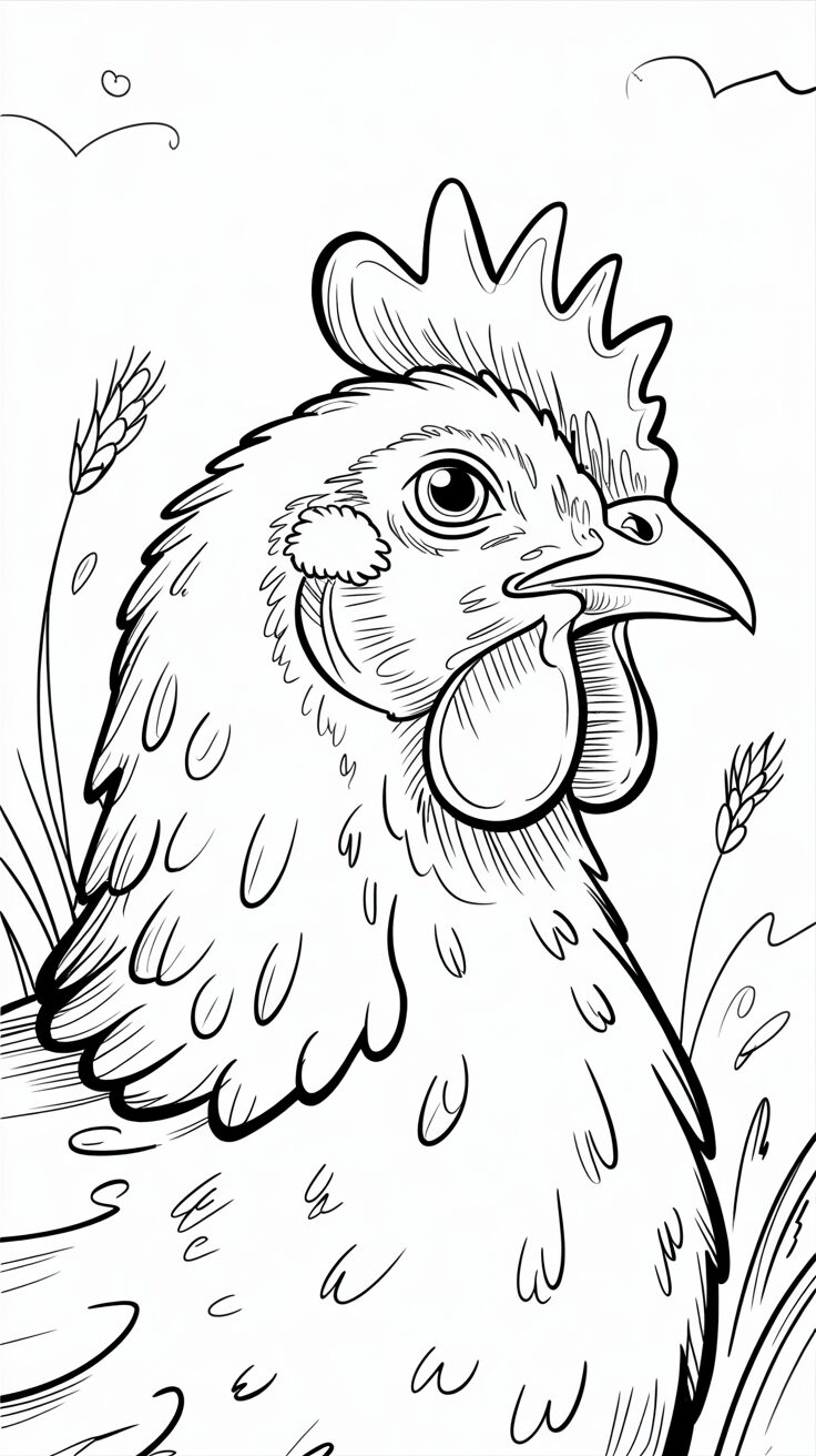 dessin poule