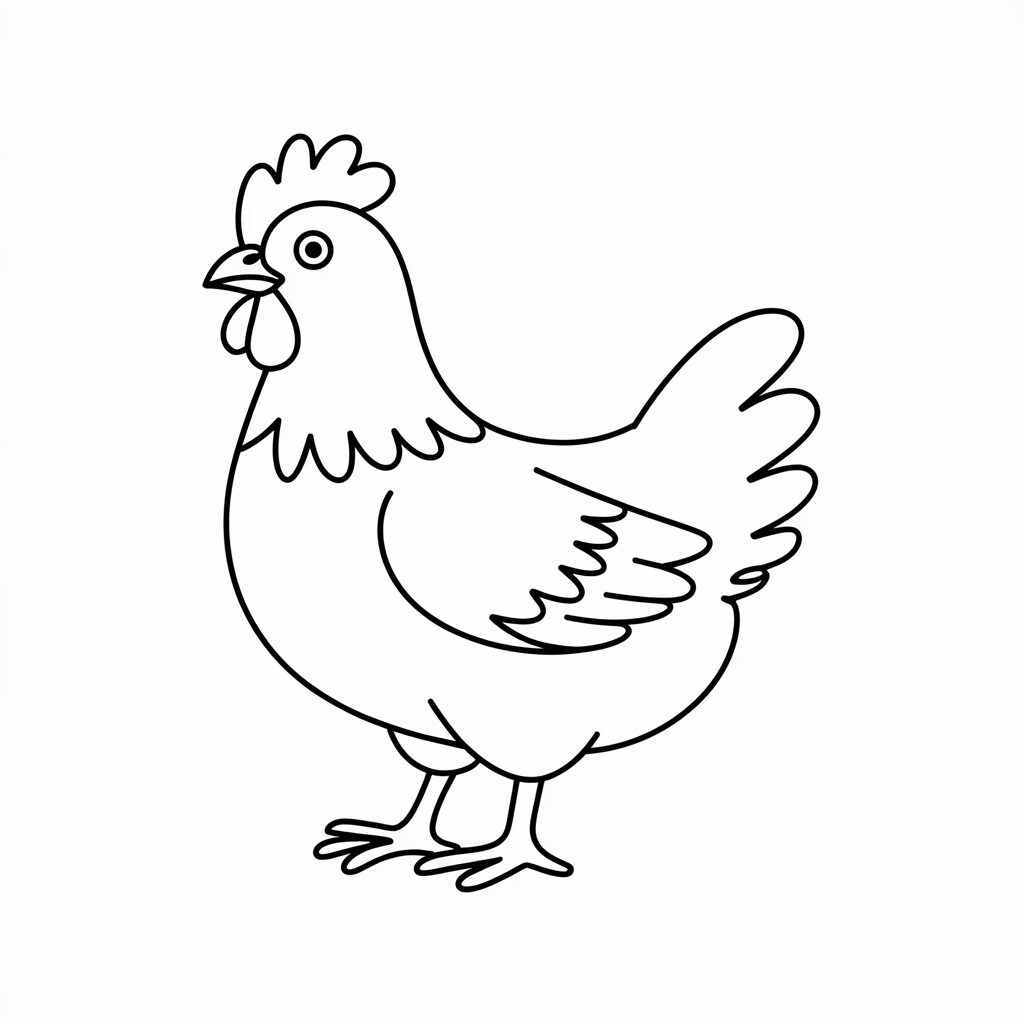 coloriage poule