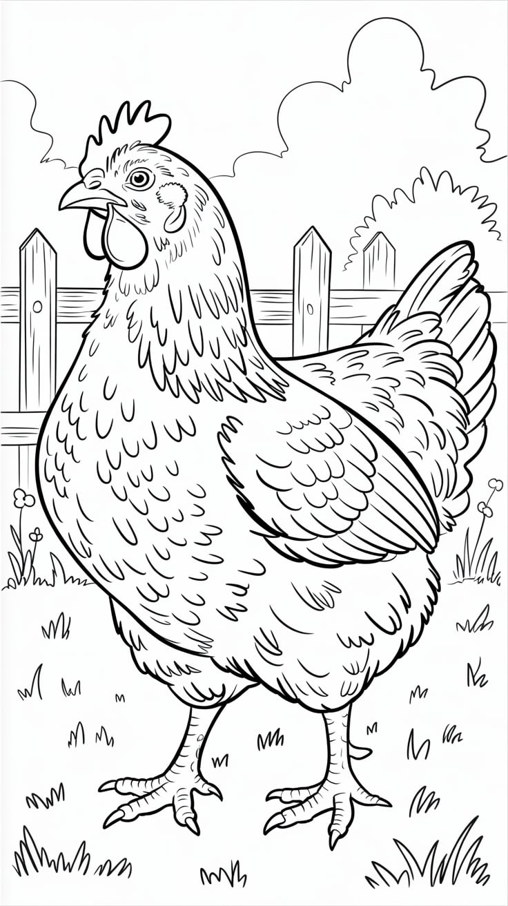 poule en dessin