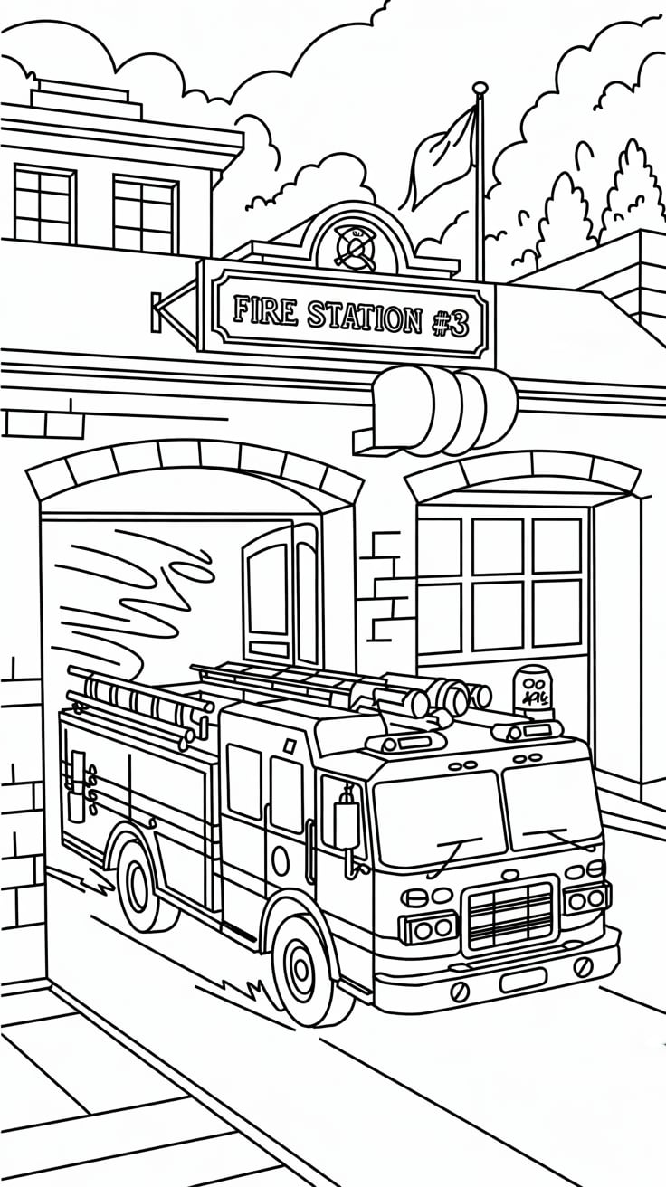 coloriages camion de pompier