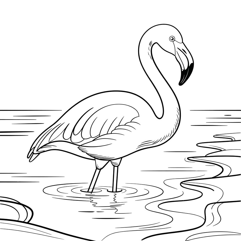 coloriage adulte flamant rose