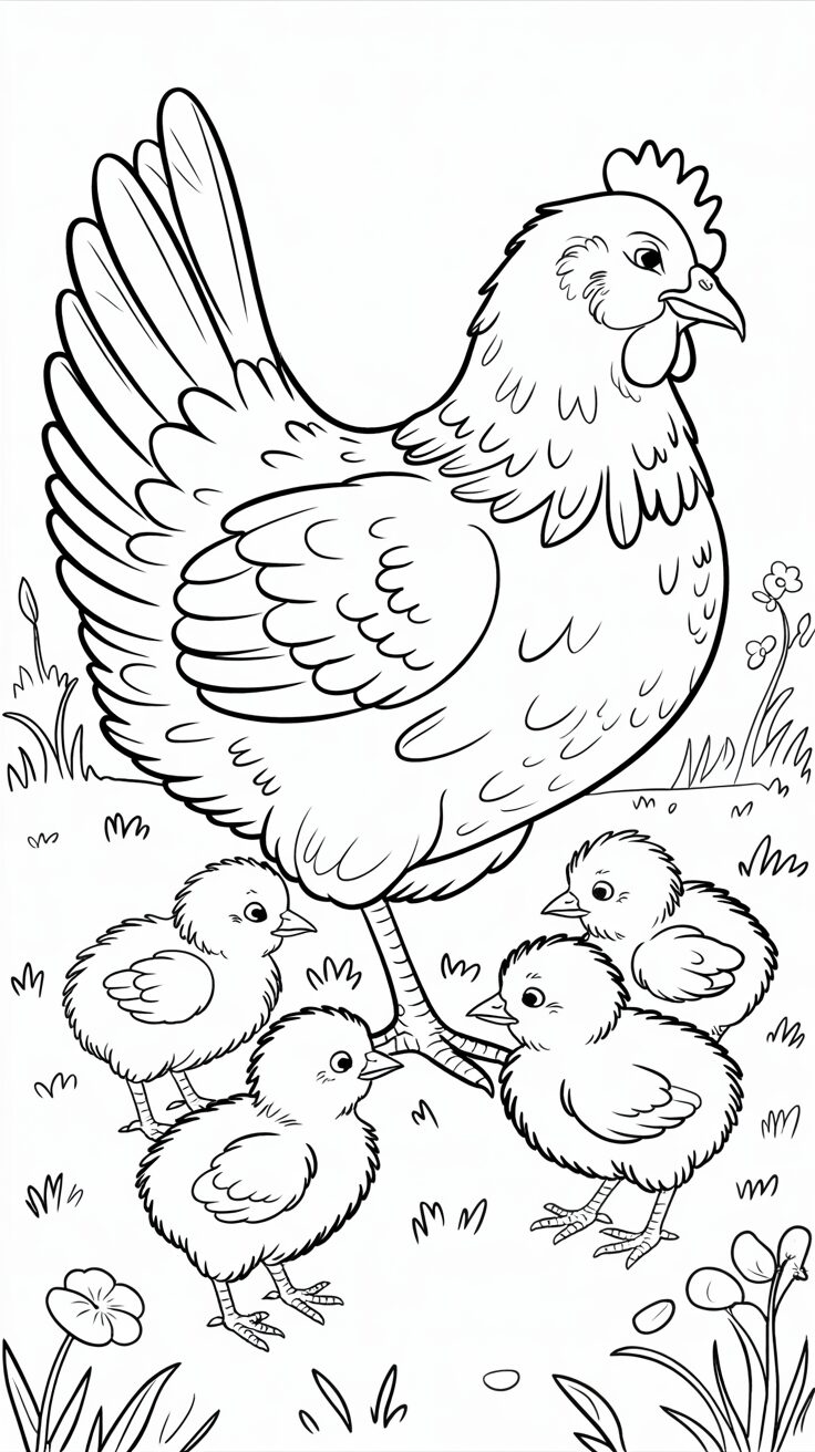 dessiner une poule