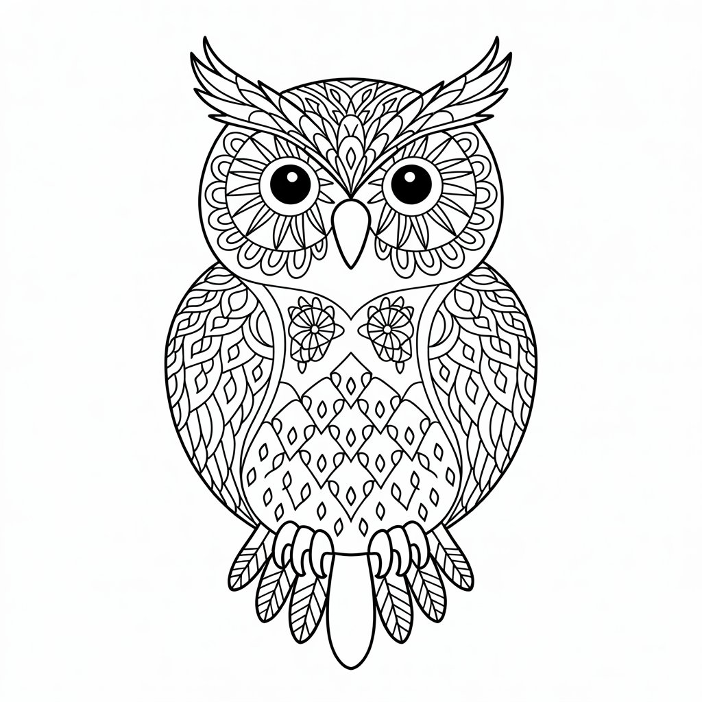 coloriage hibou
