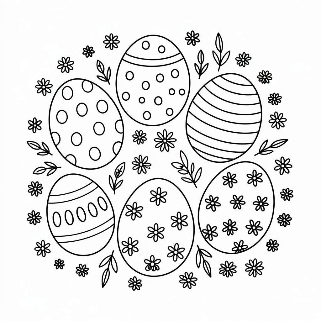coloriage paques oeufs