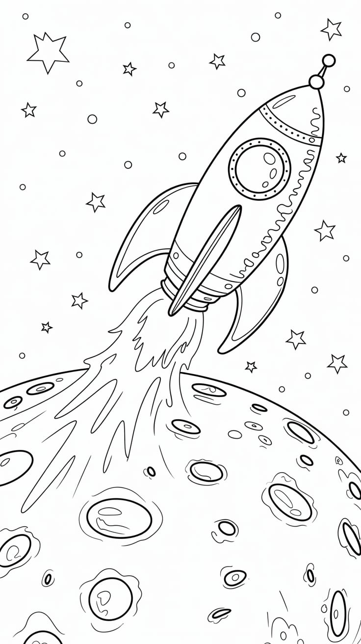 coloriage magique fusée