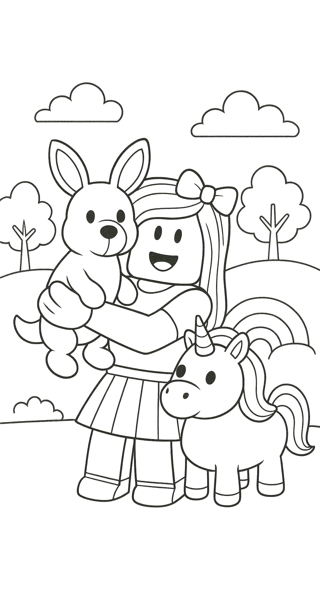 coloriage roblox fille à imprimer