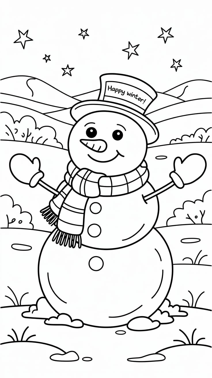 dessin de noel bonhomme de neige