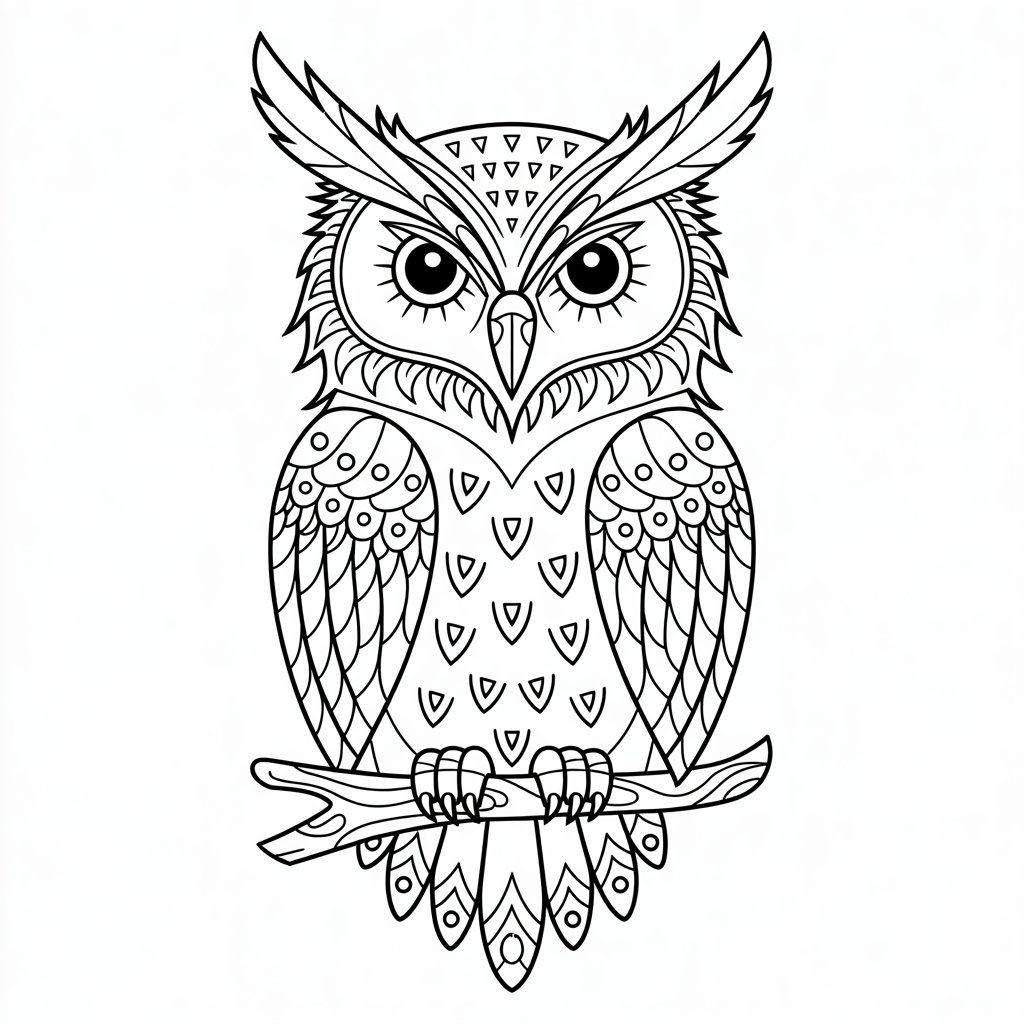 hibou à colorier