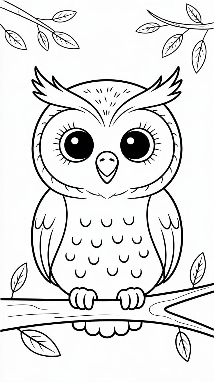dessin de hibou facile
