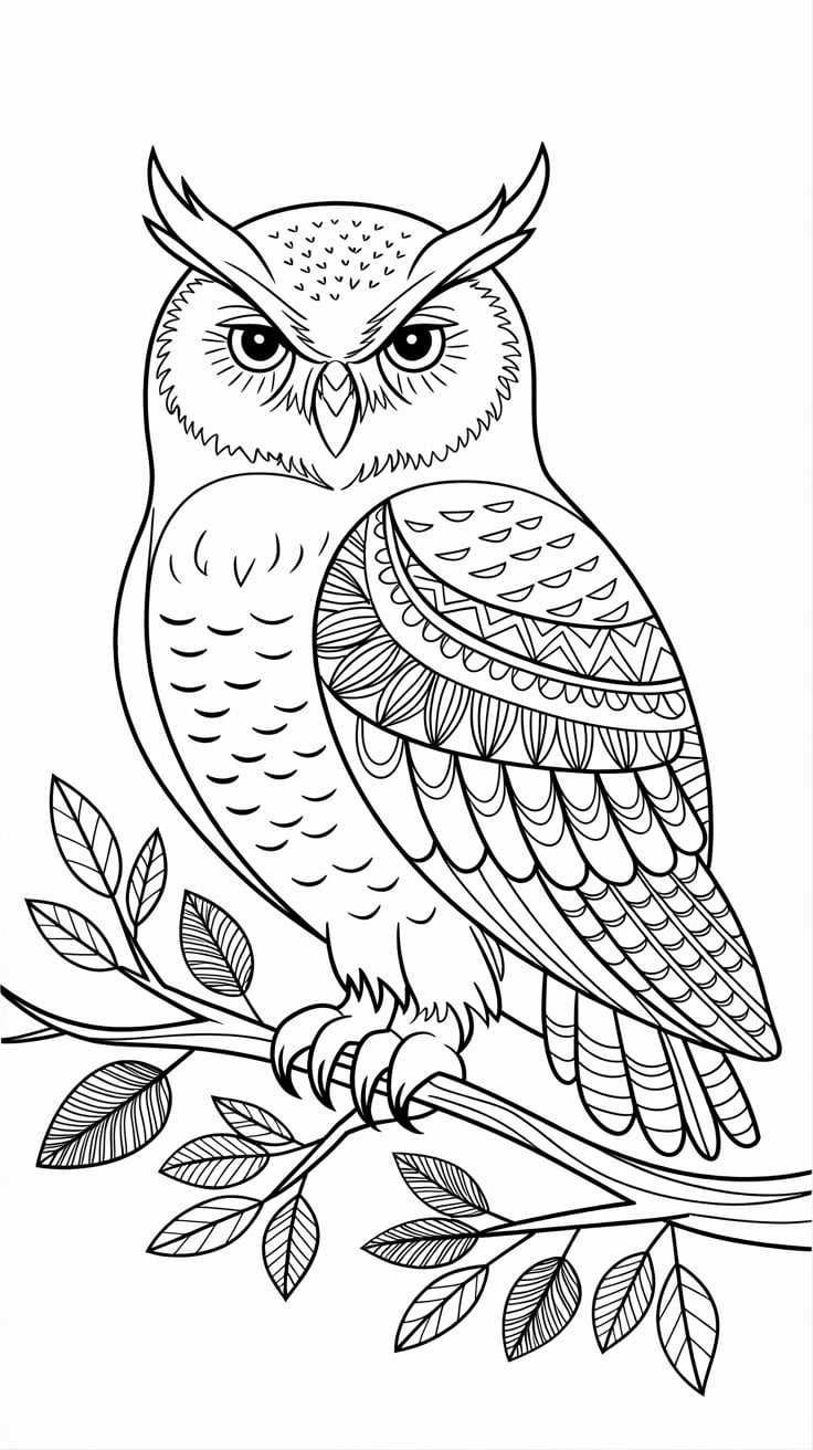 image hibou dessin