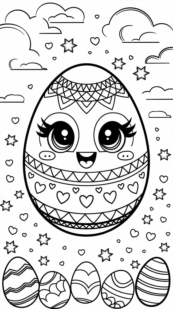 imprimer coloriage oeuf de paques