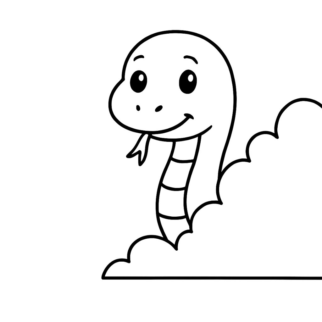 coloriage serpent facile