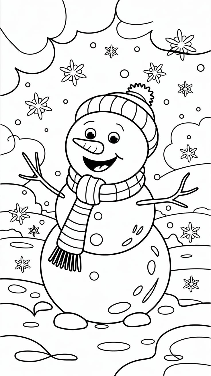 modele bonhomme de neige dessin