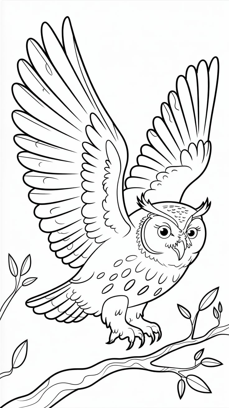 dessin hibou grand duc