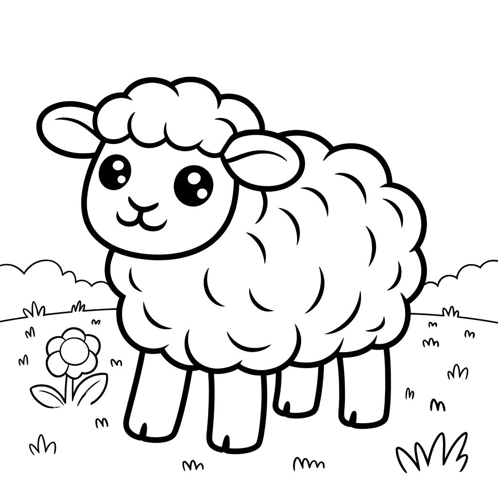 coloriage mouton facile