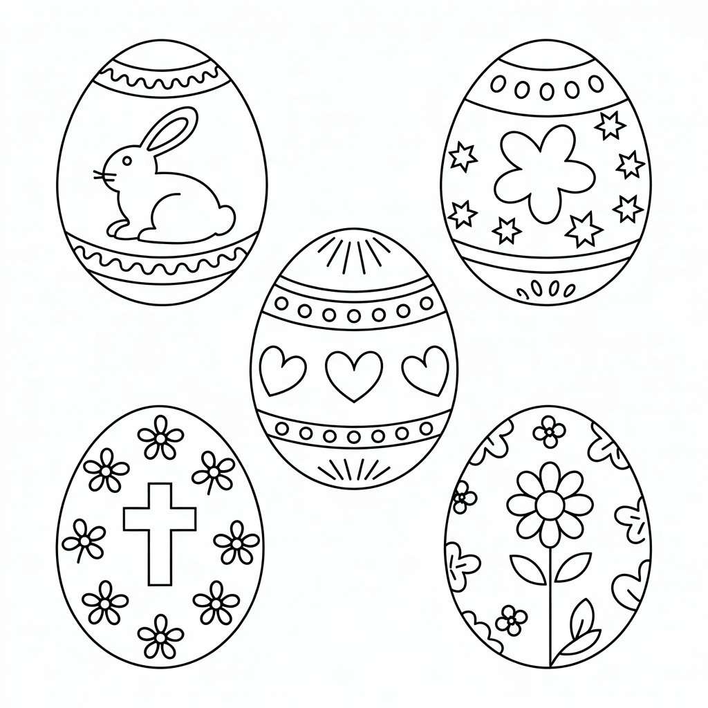 oeufs de paques coloriage