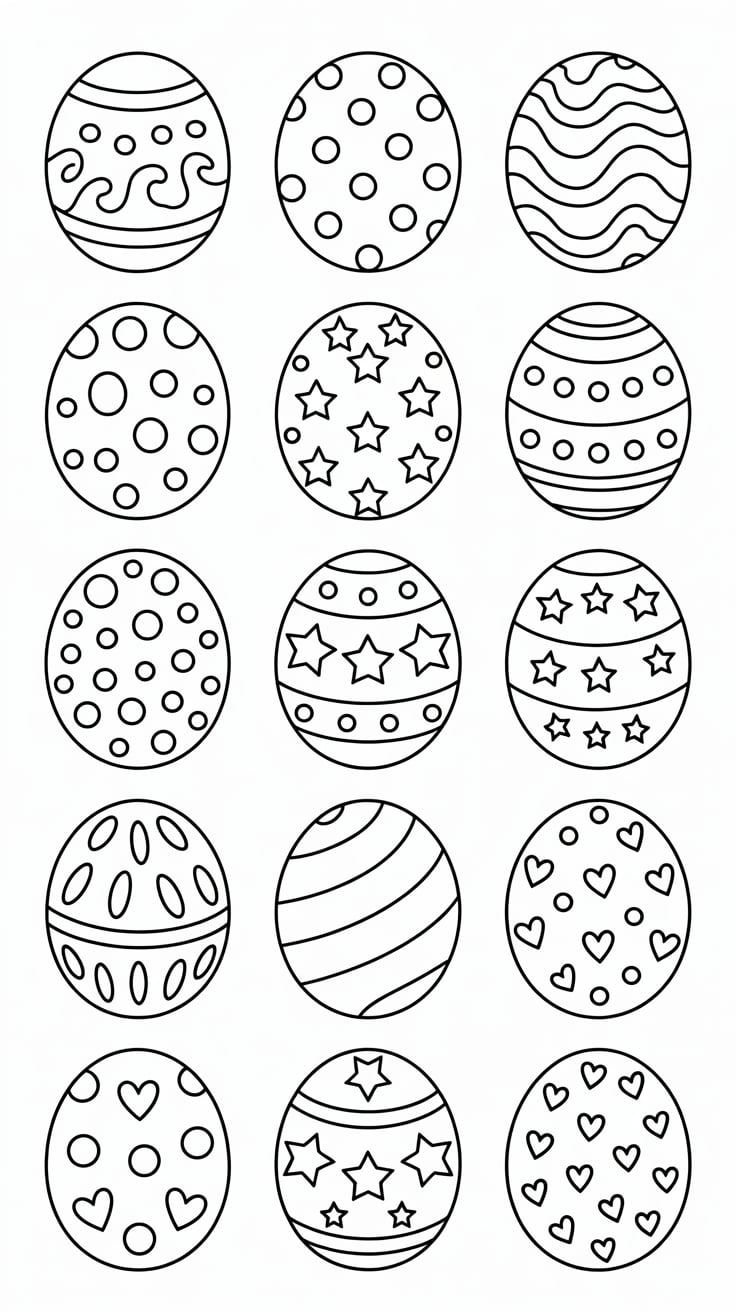 coloriage oeufs paques