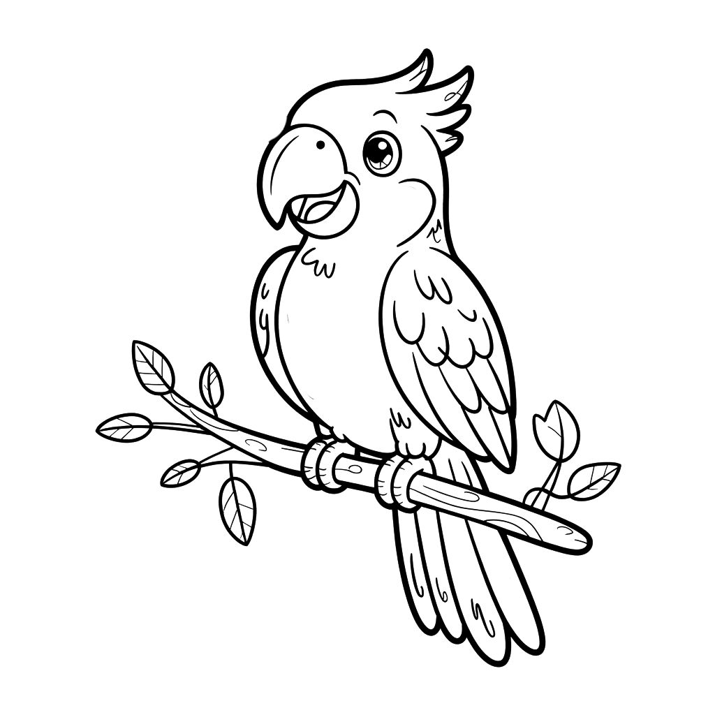 perroquet coloriage couleur