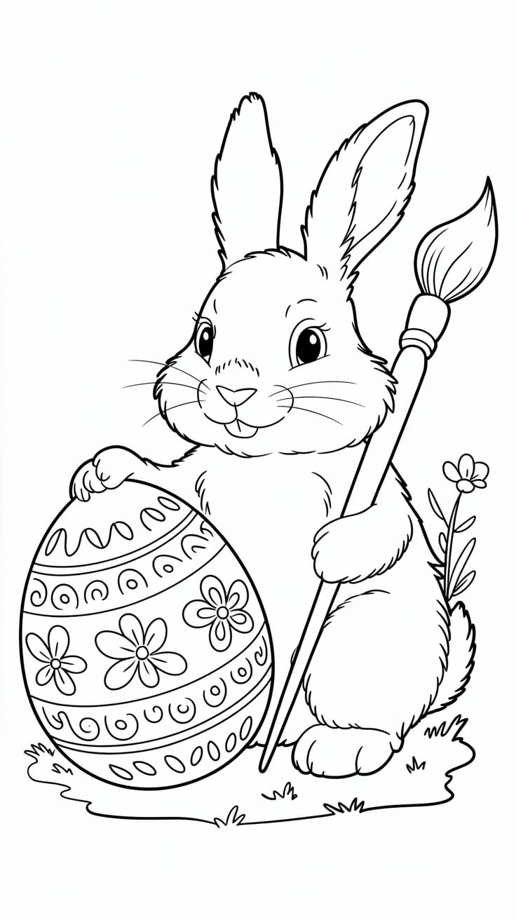 dessin lapin de paques