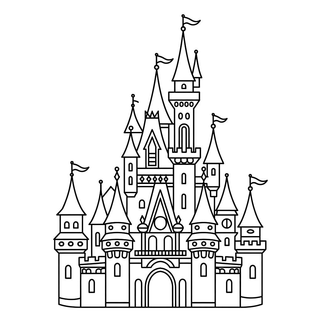 coloriage chateau princesse