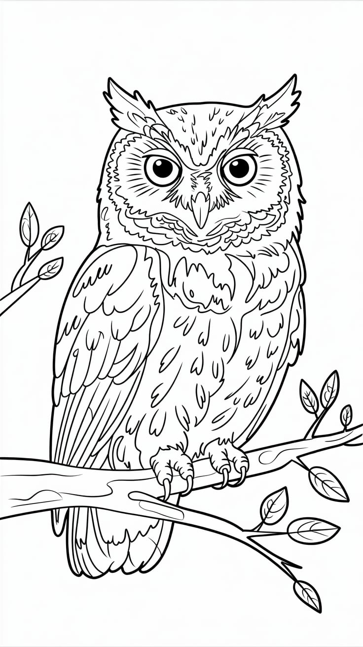 coloriage hibou maternelle
