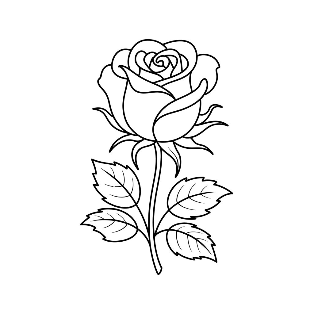 rose coloriage