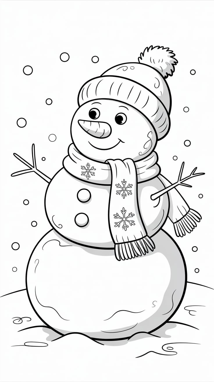 dessins bonhomme de neige à imprimer