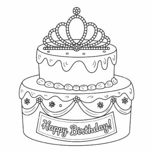 coloriage gâteau anniversaire facile