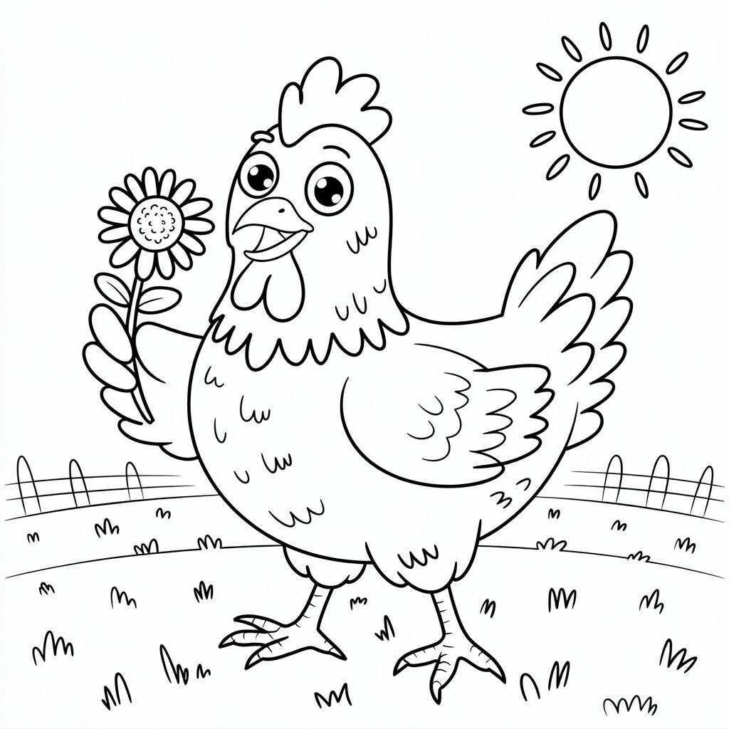 poules coloriage