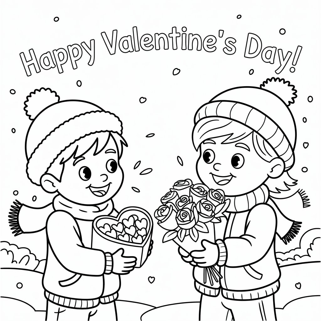 coloriage saint valentin