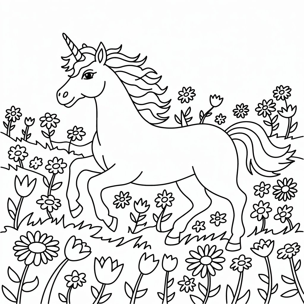dessin licorne à imprimer