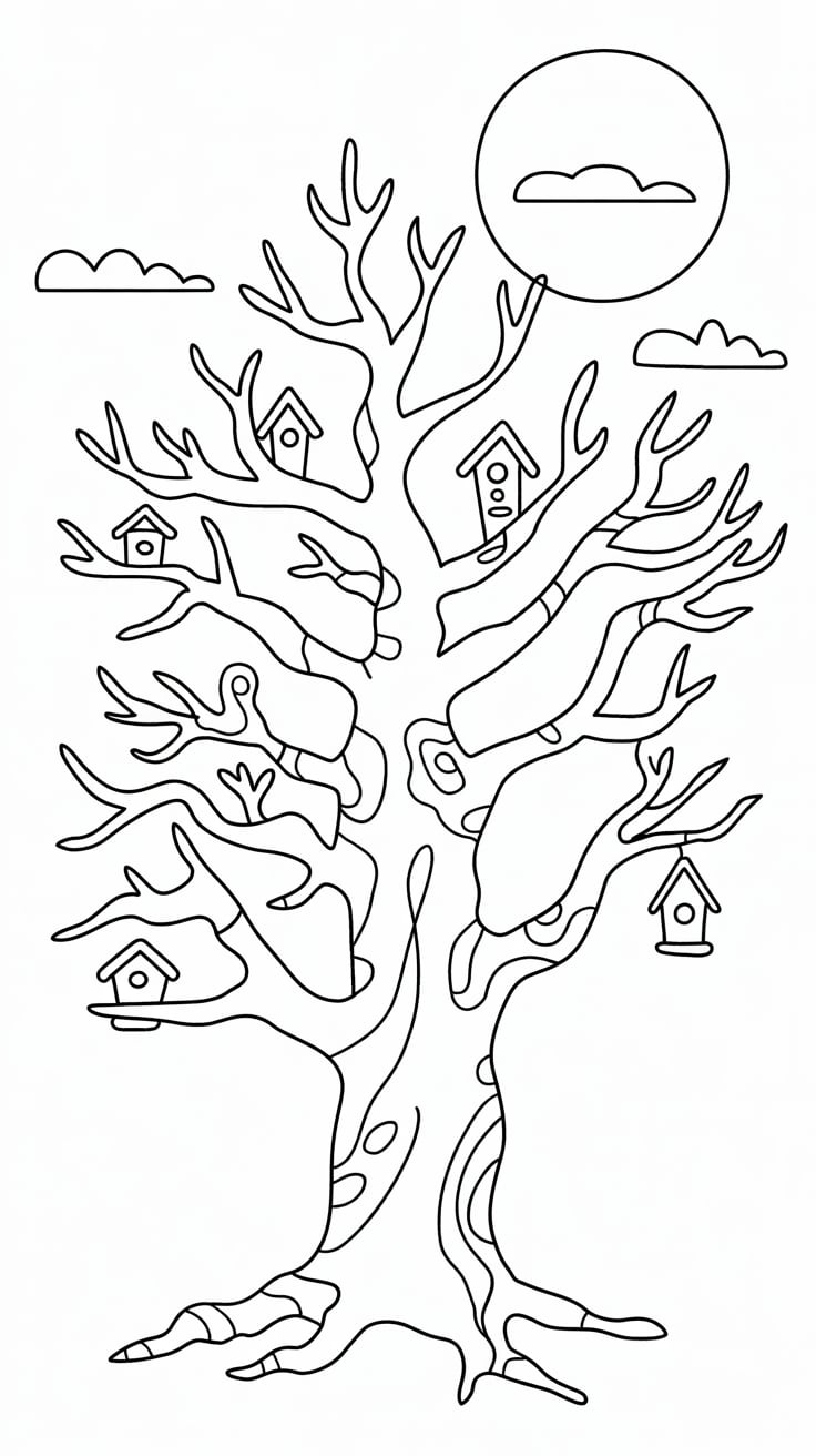 coloriage arbre