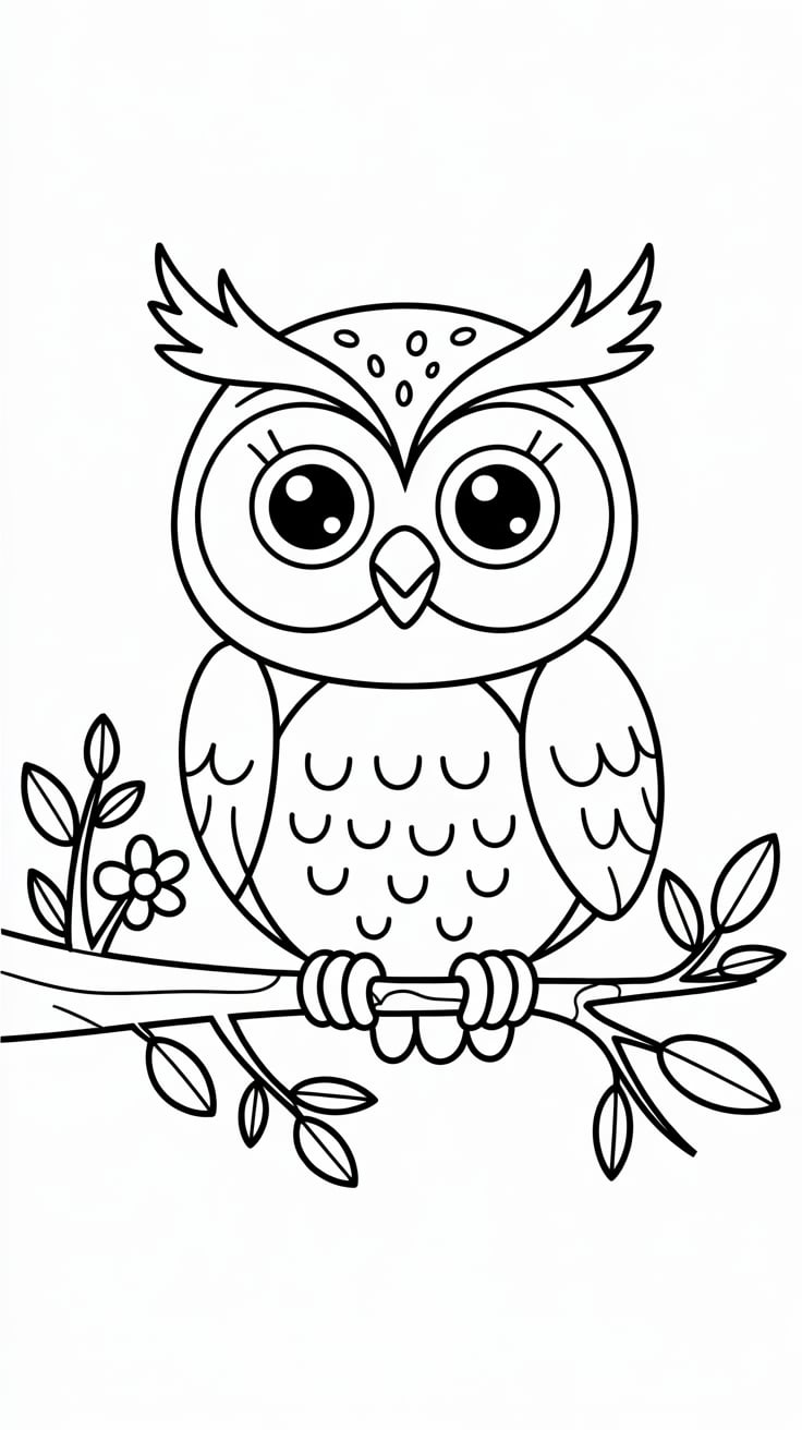 dessiner un hibou facile