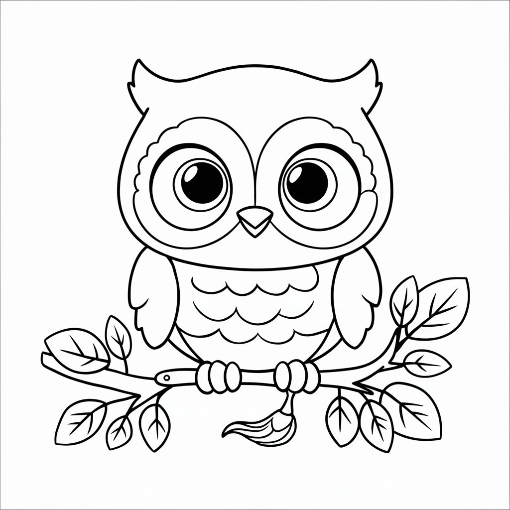 simple dessin hibou facile