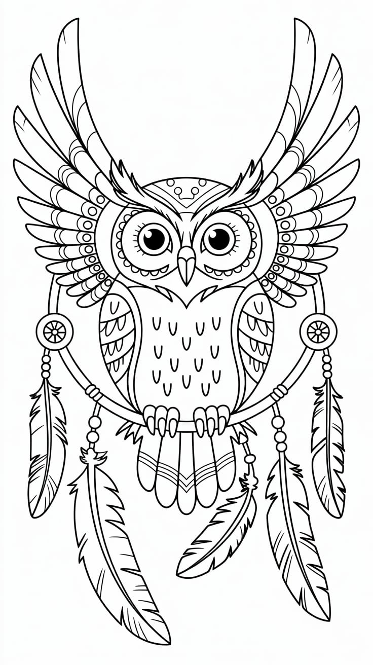 dessin hibou à imprimer