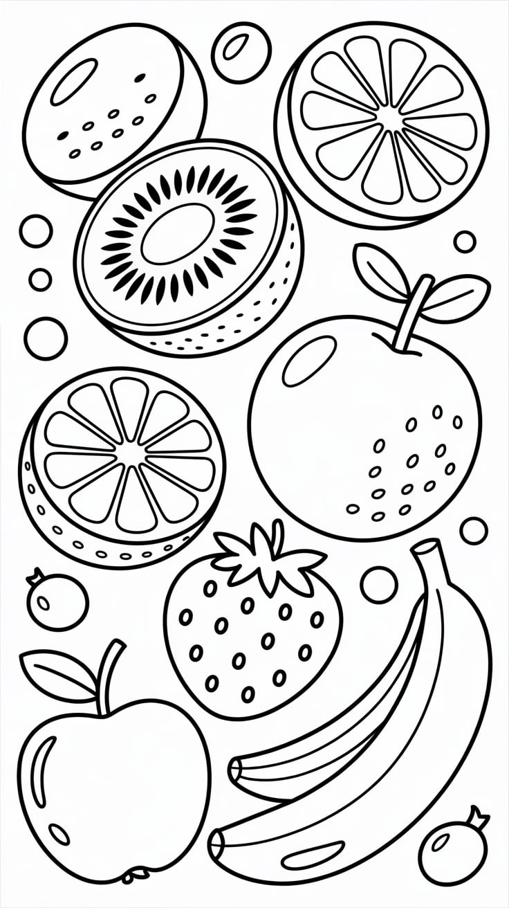 dessins de fruits facile