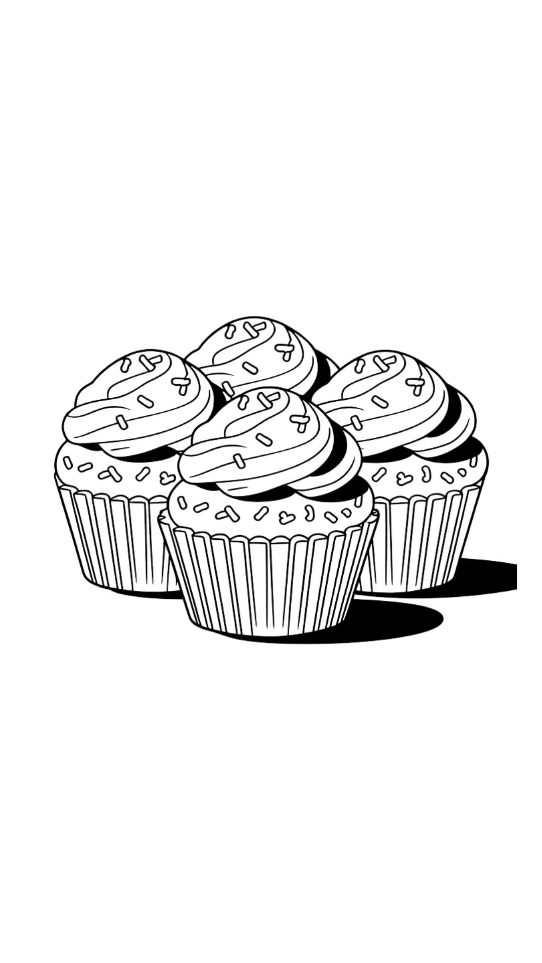 coloriage cupcakes a imprimer