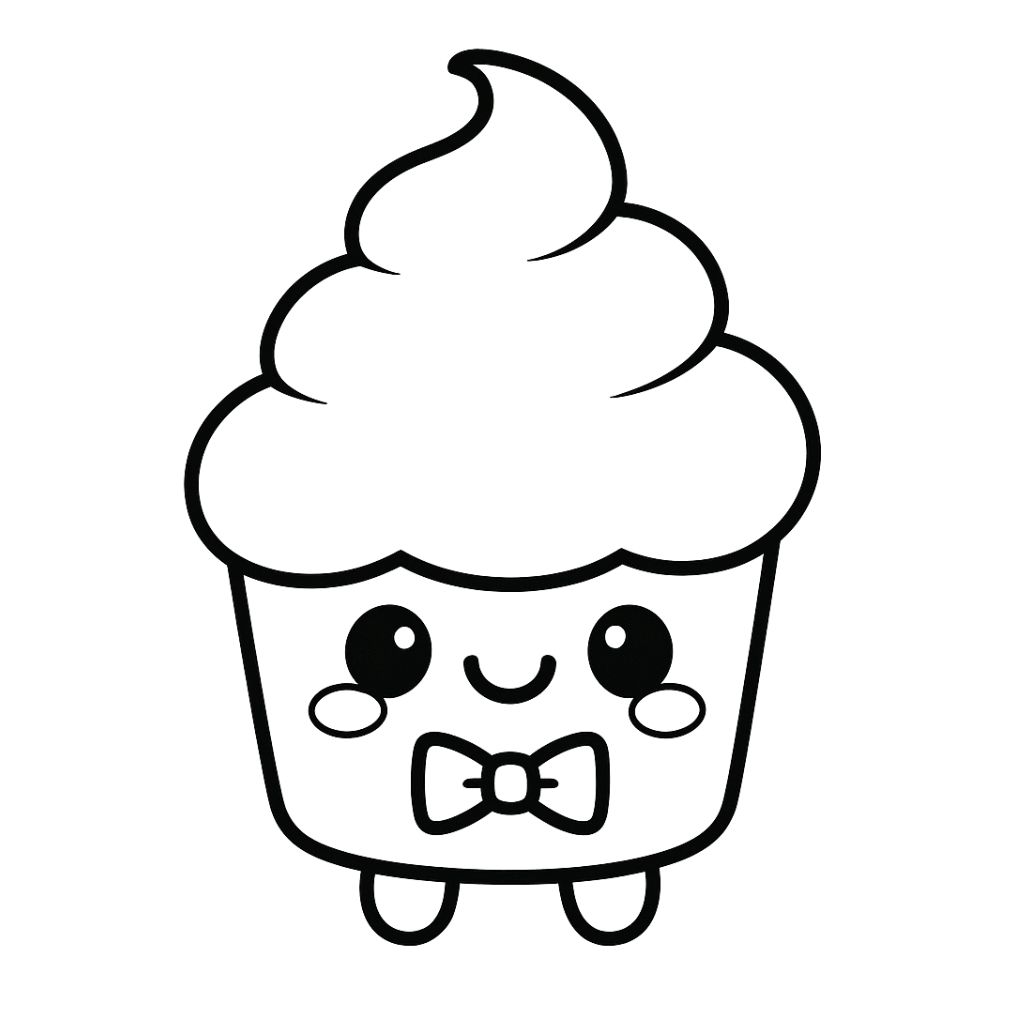 coloriage cupcake kawaii