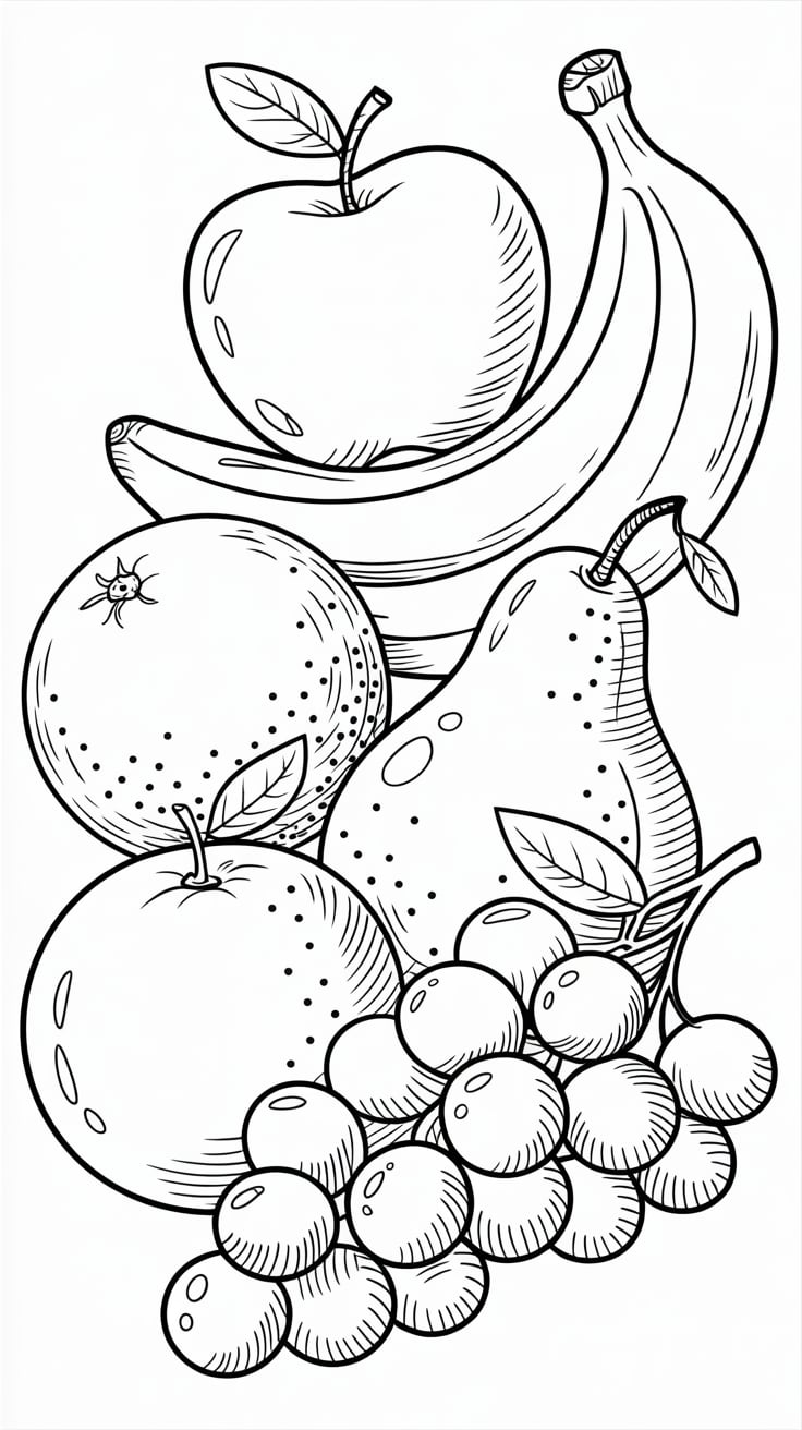 dessin de fruits facile
