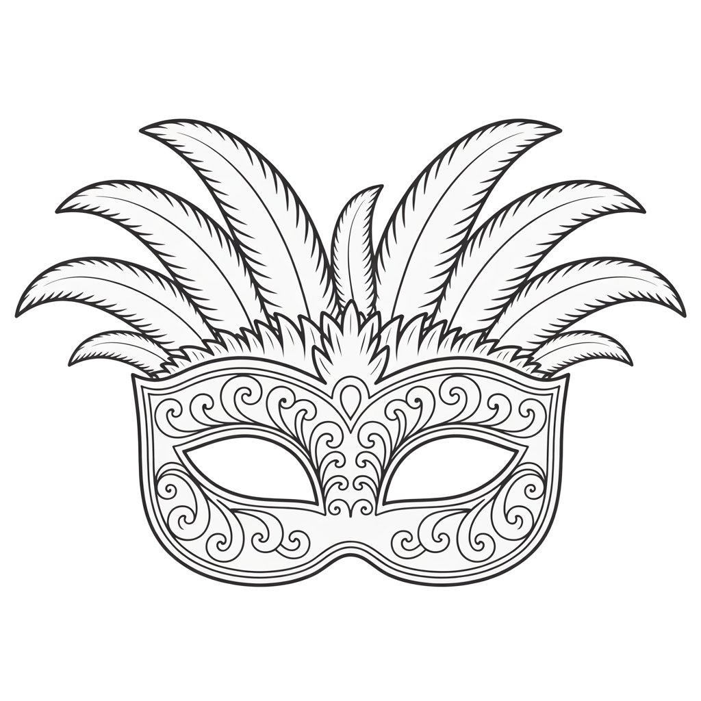dessin carnaval masque