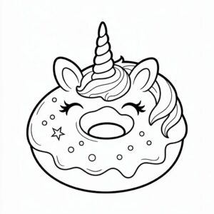 dessin kawaii donuts licorne