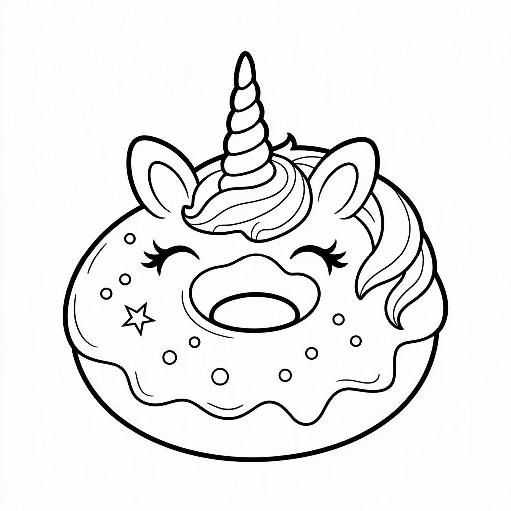 dessin kawaii donuts licorne